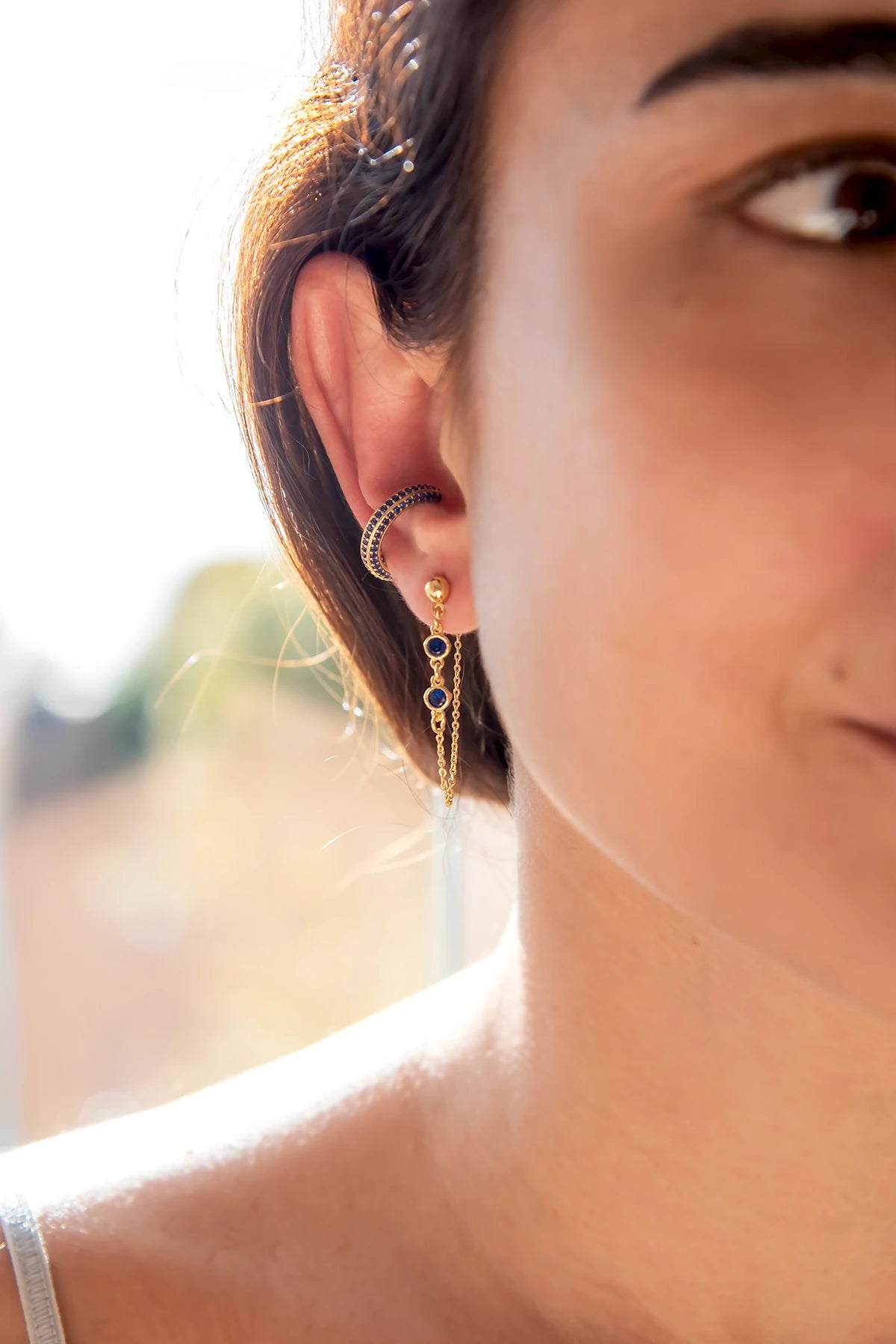 STONY - SAPPHIRE - Zirkon Earcuff