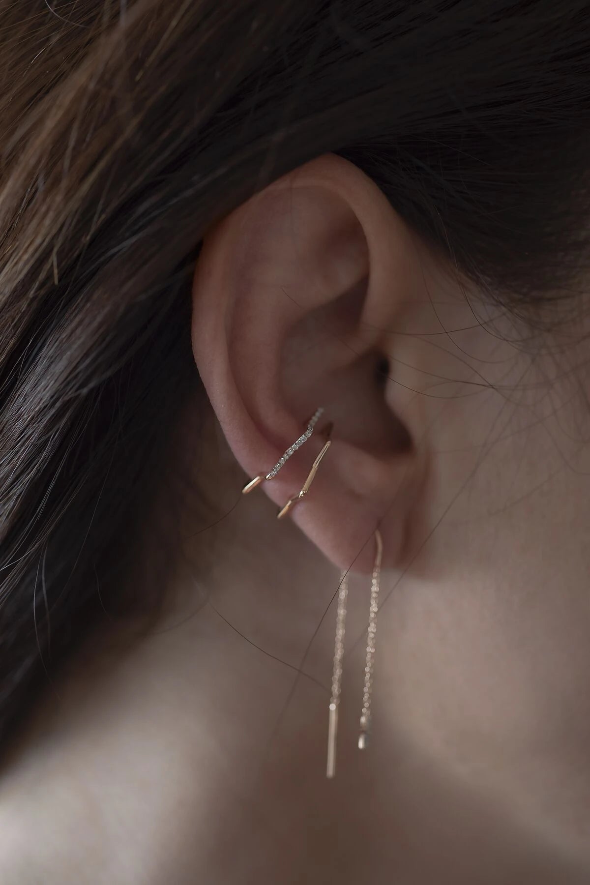 HUG THE STAR - Pırlanta Yıldız Earcuff