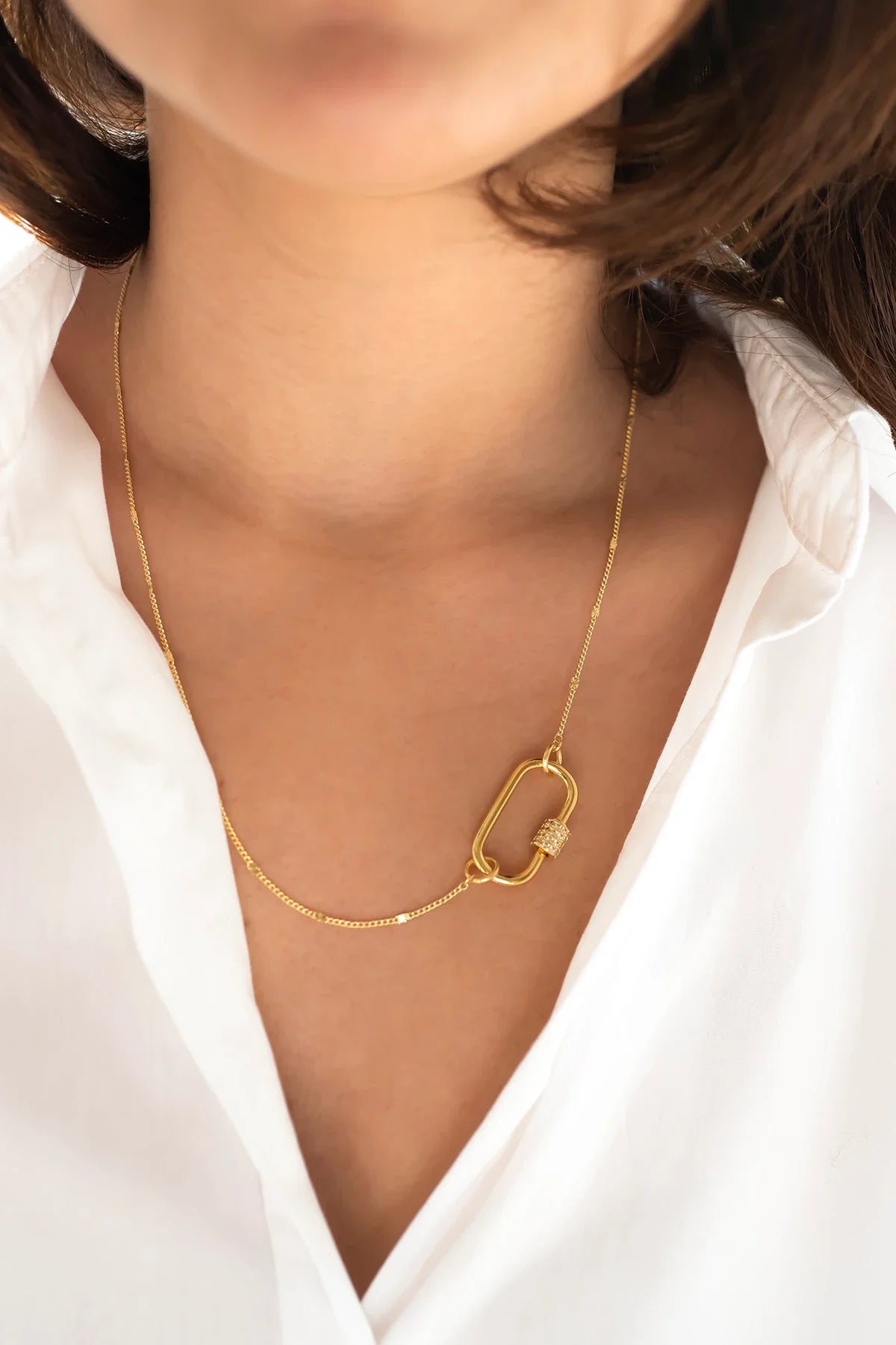 CARABINA - Curb Flat-  Charm Kolyesi